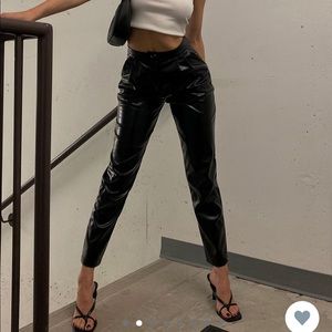 Princess Polly Black Leather Pants
